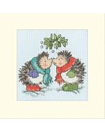 Bothy Threads borduurpakket christmas Kiss XMAS79 telpatroon incl. passe-partout, kaart en envelop