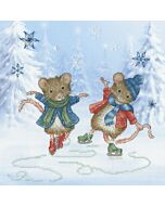 Bothy Threads borduurpakket muizen aan het schaatsen XSS34 telpatroon