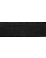 Zwart stevig geweven elastiek in breedtes 15,20,25,30,35,40 en 50mm. 