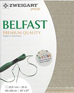 Zweigart linnen borduurstof taupe met glitter Belfast 32counts/12,6 draden per cm kl.11 afm. 48x68cm