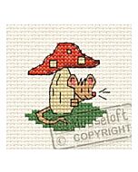 Mouseloft borduurpakket kiekeboe muis achter de paddenstoel 00F-007 telpatroon