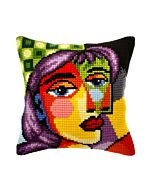 Orchidea borduurkussenpakket kunstzinnig gezicht 9263 voorbedrukt