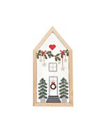 Borduurpakket Kersthuisje Rico Design in spansteek 100190 voorbedrukt incl. frame