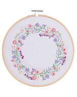 Rico Design borduurpakket bloemenkrans 100526 voorbedrukt incl. borduurring