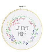 Rico Design borduurpakket bloemenkrans welcome home 100531 telpatroon incl. borduurring