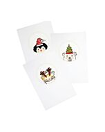 Wenskaarten met omslag kerstfiguren set van 3 om te borduren Pako 200.211