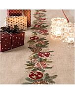Voorbedrukte loper kerst versiering van Rico om te borduren 40x150cm 31204.54.18
