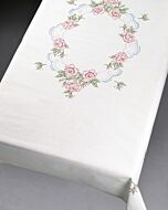Permin borduurpakket tafelkleed 'rozen versiering' 58-2701R voorbedrukt excl. garen