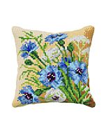 Orchidea borduurkussenpakket korenbloemen 99118 voorbedrukt (kussenrug en opvulkussen apart verkrijgbaar)