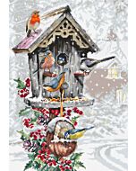 Luca-s borduurpakket vogelhuis in de winter om te borduren B2399
