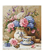 Luca-s borduurpakket nostalgische bloemen B725 telpatroon