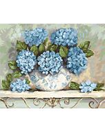 Borduurpakket hortensia in pot om te borduren van Luca-s  ba2328