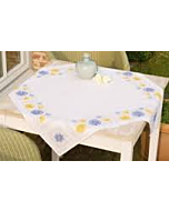 blauwe en gele bloemen borduurpakket