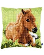 Borduurpakket kruissteekkussen bruin veulen van vervaco pn-0155268