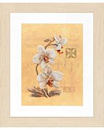 Borduurpakket 3 orchideeën met telpatroon op katoen Lanarte pn 0008008