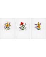 Borduurpakket 3 wenskaarten Bloemen en lavende van Vervaco PN-0169664