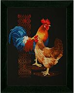Borduurpakket  Fiere haan en kip om te borduren Vervaco pn-0162577