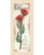 Borduurpakket lanarte rode papaver op linnen borduurstof pn-0154333 uit de serie Home & Garden