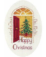 Bothy Threads borduurpakket kerstkaart Warm Welkom CDX34 telpatroon