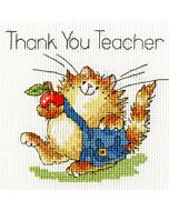 Bothy Threads borduurpakket wenskaart thankyou teacher XGC13 telpatroon
