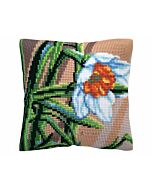 CDA borduurkussenpakket narcis 5487cc telpatroon