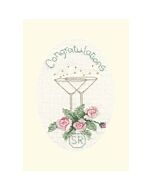 Bothy Threads borduurpakket wenskaart rozen en champagne CDG12 telpatroon