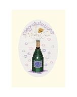 Bothy Threads borduurpakket wenskaart champagne CDG9 telpatroon.