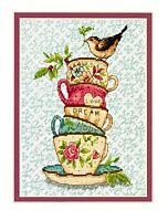 Borduurpakket Stacked Tea Cups - Gestapelde Theekopjes dimensions 70-65171 