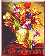 Nieuwste  Borduurpakket vaas met tulpen van dimensions gold collection