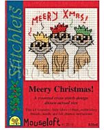 Mouseloft borduurpakket kerstviering met stokstaartjes E35stl telpatroon incl. kaart & envelop