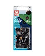 Prym vernietbare navullingen drukknopen sport & camping, brons 15mm 10 stuks