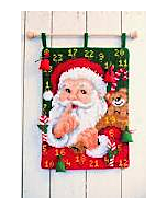 kerstman borduurpakket voor de wand 