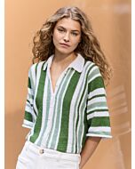 Lana Grossa gestreepte polovest breien van Ecopuno (LB20,M20)