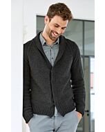 Lana Grossa herenvest breien van Cool Wool Big Mélange (m20)