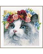 Lanarte borduurpakket kat Ragdoll met bloemenkrans pn-0189340 Lanarte borduurpakket kat Ragdoll met bloemenkrans pn-0189340