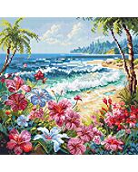 Letistitch borduurpakket Paradijs aan het strand L8099 telpatroon