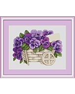 Borduurpakket met telpatroon violen van Luca-s Pansies b259