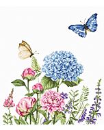 Luca-s Borduurpakket Summer Flowers and Butterflies  - bloemen en vlinders om te borduren ba2360
