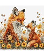 Luca-s borduurpakket vosjes tussen de bloemen BU5059 telpatroon