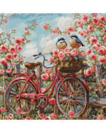 Luca-s borduurpakket fiets tussen de rozen BU5061 telpatroon