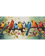 Luca-s borduurpakket vogels op een rij BU5062 telpatroon