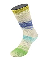 Lana Grossa Meilenweit Merino Dusk Hand-Dyed kleur 6213 (crème/groen/blauw)