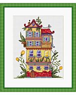 Borduurpakket met telpatroon Spring house Merejka k025