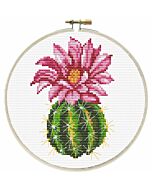 Voorbedrukt borduurpakket pink Cactus Needleart World 240.062