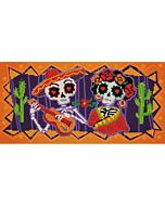 Voorbedrukt borduurpakket day of the dead op aida Needleart World 250.004