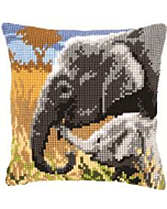 Vervaco borduurpakket kruissteekkussen Olifantenliefde borduren pn-0146813