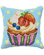 Orchidea borduurkussenpakket cupcake 99082 voorbedrukt