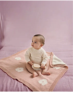 Phildar baby deken met bloemetjes breien van Phil Caresse en Phil Romance (245, m17)