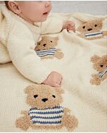 Phildar baby dekentje met beertjes breien van Phil Douce & Phil Imaginaire 3,5 (269,m1)
