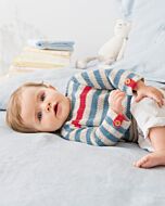 Phildar baby gestreept truitje breien van Phil Rustique. 